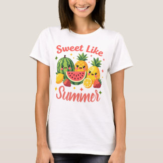 Söt som sommar söta frukt vänner t shirt