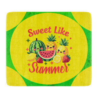 Söt som sommar tropisk fruktillustration Glas