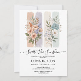 Söt som Sunshine Watercolor Birthday Inbjudningar