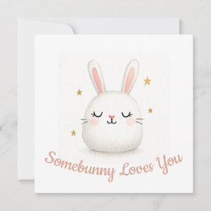 Söt Somebunny älskar dig Anpassningsbar kanin Julkort