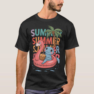 Söt sommar Axolotl strand pool kul fest badkläder T Shirt