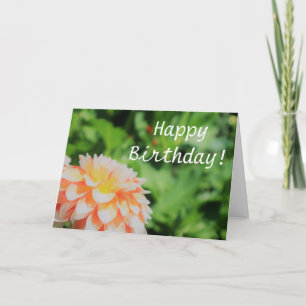 Söt Sommar-Dahlia-Grattis på födelsedagen-kort Kort