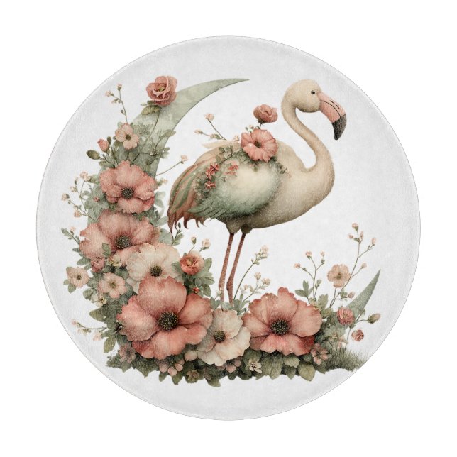 SÖT SOMMAR FLAMINGO MED BLOMMOR (Framsidan)
