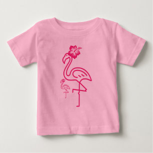 Söt sommar flickig flamingo t shirt