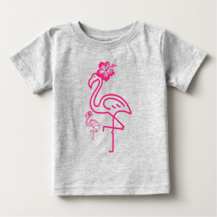 Söt sommar flickig flamingo t shirt