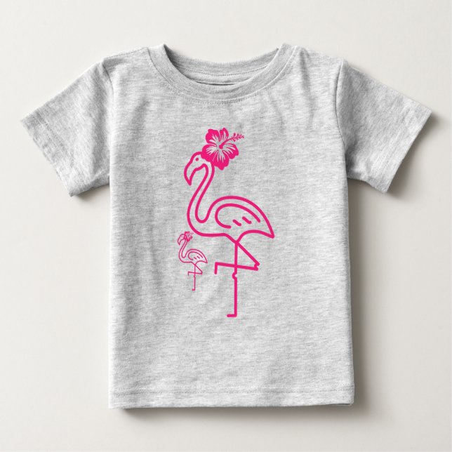 Söt sommar flickig flamingo  t shirt (Framsida)