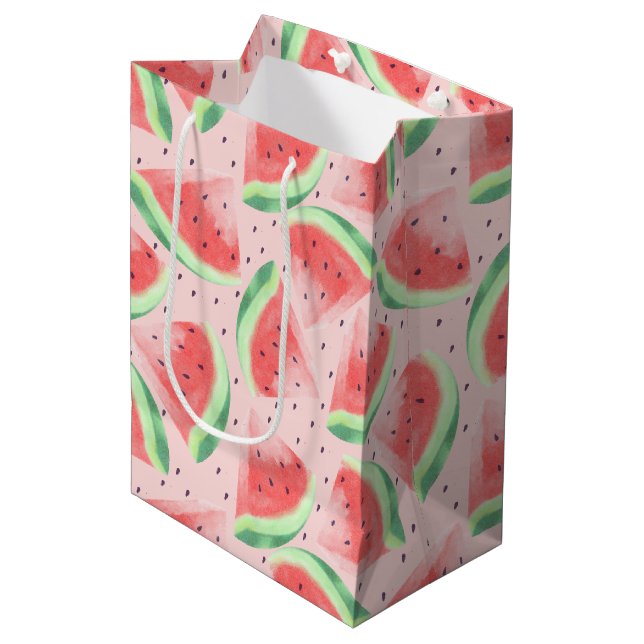 Söt sommar Kawaii akvarell vattenmelon (Framsidan Vinklad)