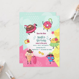 Söt sommar poolparty födelsedagsinbjudan inbjudningar