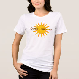 Söt Sommar Sol Grafisk Vit T-Shirt