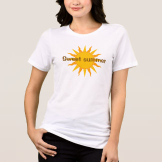Söt Sommar Sol Grafisk Vit T-Shirt