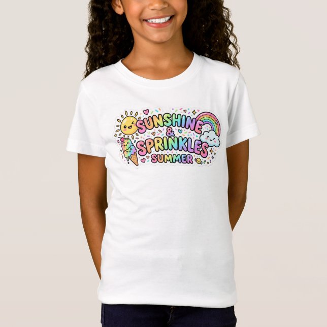 Söt Sommar T-shirt för små flickor (Framsida)