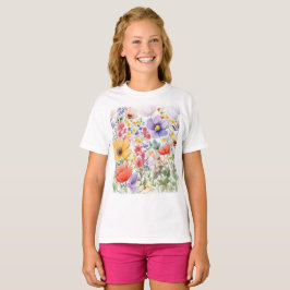 Söt Sommardesign för Blommigt T Shirt