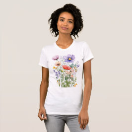 Söt Sommardesign för Blommigt T Shirt