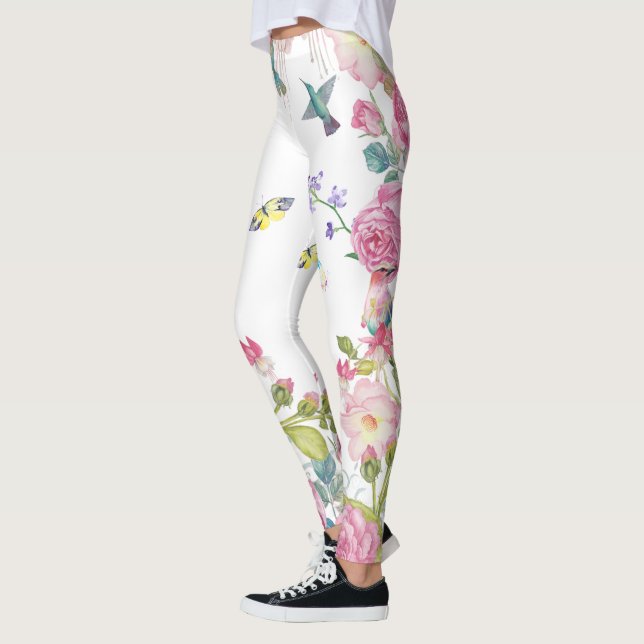 söt Sommarfjärilar blommor yoga byxor (Vänster)