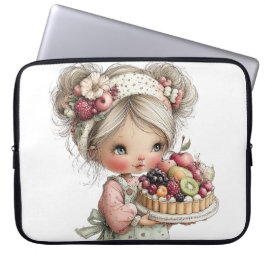 SÖT SOMMARFlicka MED BLOMMOR OCH FRUKTER Laptop Fodral