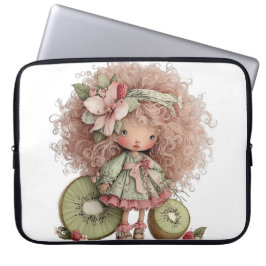 SÖT SOMMARFlicka MED BLOMMOR OCH FRUKTER Laptop Fodral