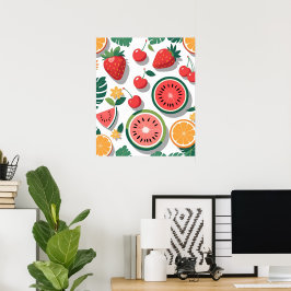 Söt sommarfruktsposter poster