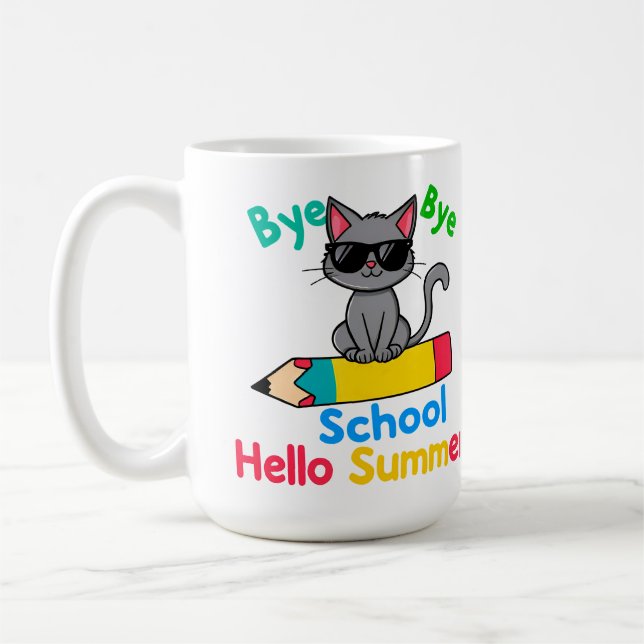 Söt sommarlovsillustration kaffemugg (Vänster)