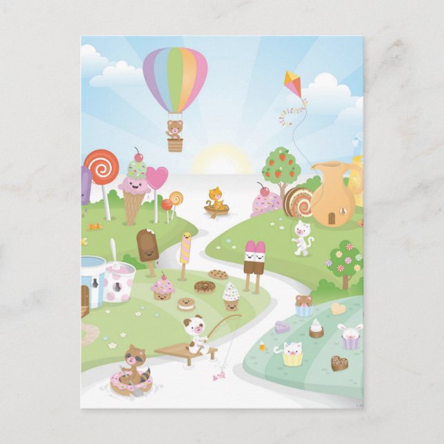 Söt sommarparadiset! vykort (Framsida)