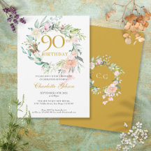 Söt sommarrosgarland Monogram 90-årsdag