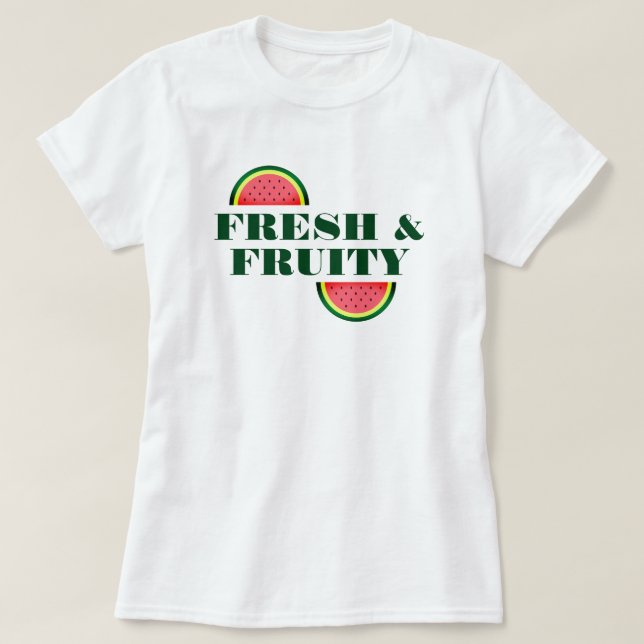 Söt sommarskiva av färsk och fruktig vattenmelonsk t shirt (Design framsida)