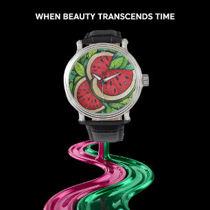 Söt sommarskiva" - Vattenmelonvägg Armbandsur