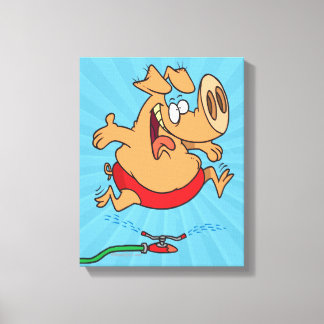 söt sommarsprinklerpigg gris canvastryck