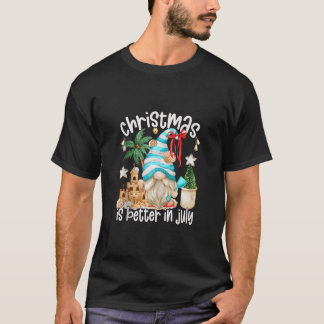 Söt sommarstrand tomte för kvinnor och mäns jul t shirt