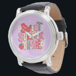 Söt sommartid Coquette Strawberry Retro Beach Armbandsur<br><div class="desc">Söt sommartid Coquette Strawberry Retro Beach</div>