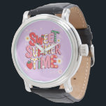 Söt sommartid Coquette Strawberry Retro Beach Armbandsur<br><div class="desc">Söt sommartid Coquette Strawberry Retro Beach</div>