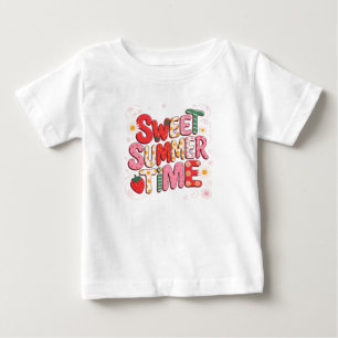 Söt sommartid Coquette Strawberry Retro Beach T Shirt