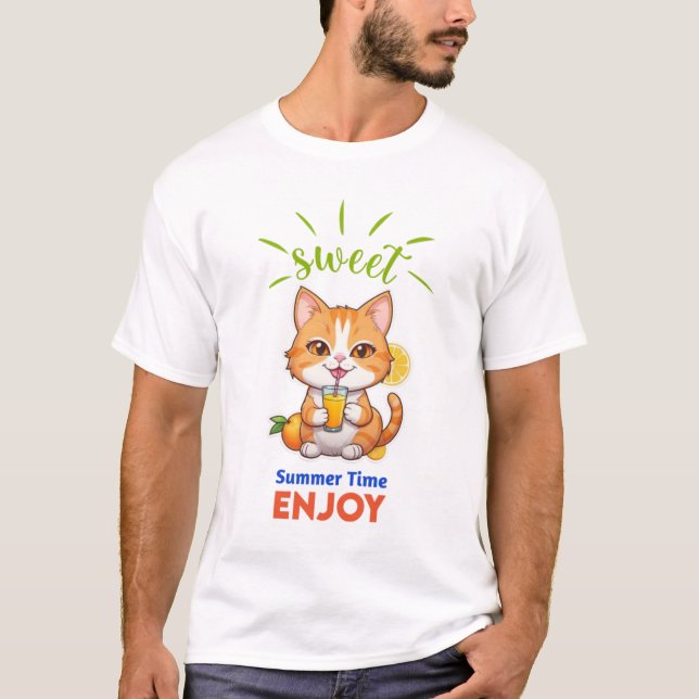 Söt sommartid - Cute Summer Basic T-Shirt (Framsida)