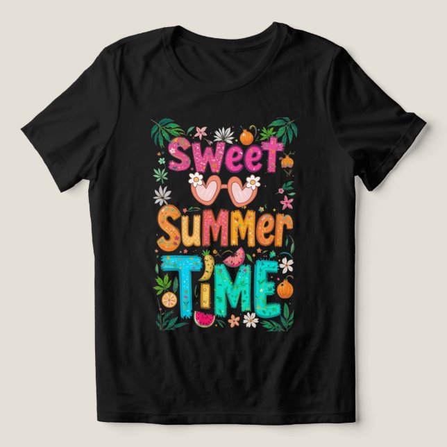 Söt sommartid Färgfull Tropical Quote Graphic T Shirt (Design Framsida)
