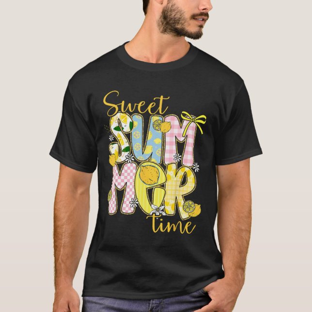 Söt sommartid Lemon Coquette Bow Family Vacati T Shirt (Framsida)
