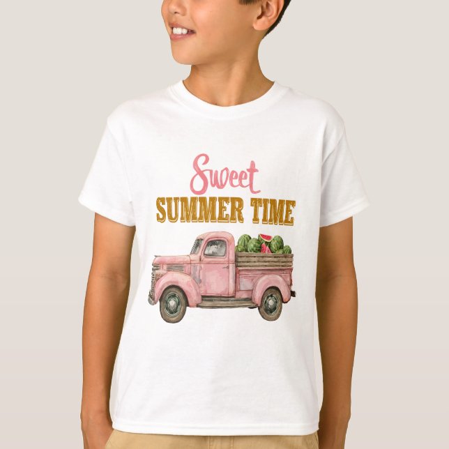 Söt sommartid - Retro Beach Stil Design T Shirt (Framsida)