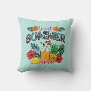 Söt sommartid Tropiska frukter och Blommigtar Kudde