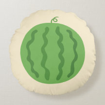 Söt sommarvattenmelon dubbelsidig rund kudde