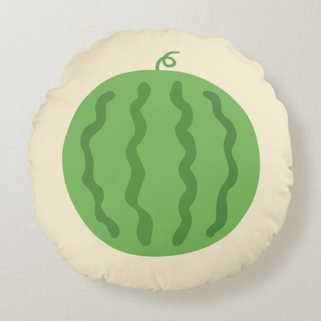 Söt sommarvattenmelon dubbelsidig rund kudde (Framsidan)