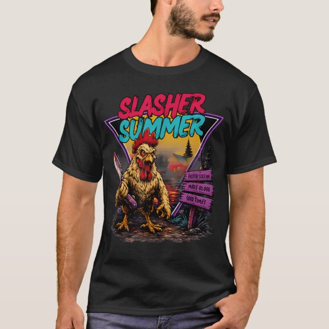 Söt sommarween slasher sommar skräck kyckling t shirt (Framsida)