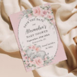 Söt sömnad Elephant Rosa Blommigt Baby Shower Spara Datumet<br><div class="desc">Anpassa den här lilla babyduschen för sötingen,  spara datumet enkelt och snabbt. Klicka bara på knappen Anpassa den ytterligare för att redigera texterna,  ändra typsnitt och typsnitt färg. Med vackra vattenfärgade rosa blommor och en söt baby-elefant. Matchande artiklar tillgängliga i arkivet. c) Somerset Bra Paperie</div>