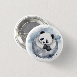 Söt sömnig akvarell Panda Knapp