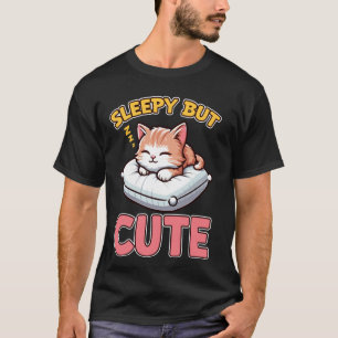 Söt sömnig katt bedårande sovande kattunge t shirt