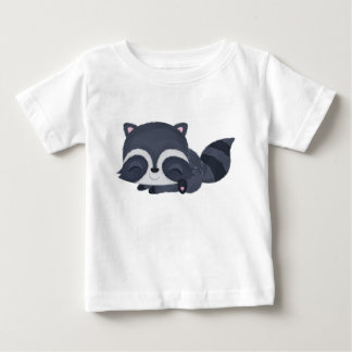 Söt sömnig liten tvättbjörn tecknad film t shirt