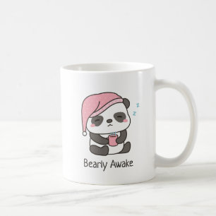 Söt sömnig panda knappt vaken humor kaffemugg