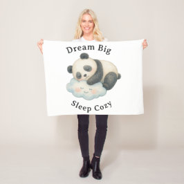 Söt sömnig panda på moln akvarell fleecefilt