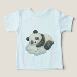 Söt sömnig panda på moln akvarell t shirt