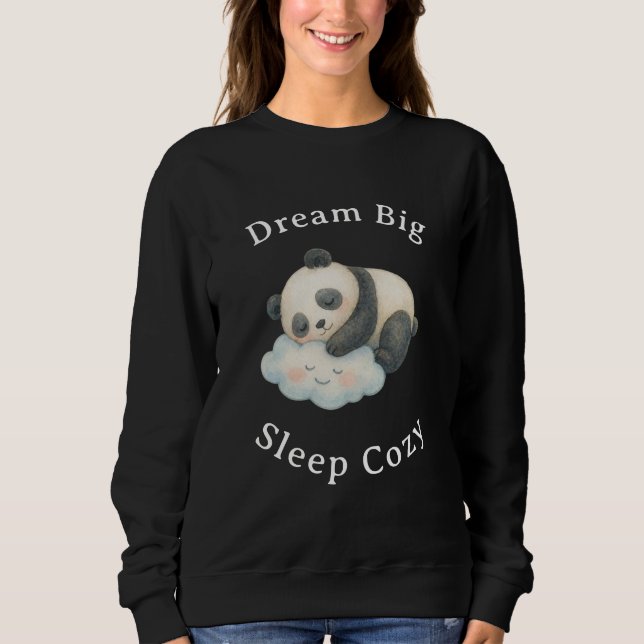Söt sömnig panda på moln i akvarell t shirt (Framsida)
