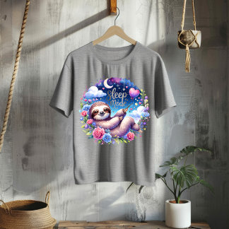 Söt sömnläges sengångare natt himmel T-shirt