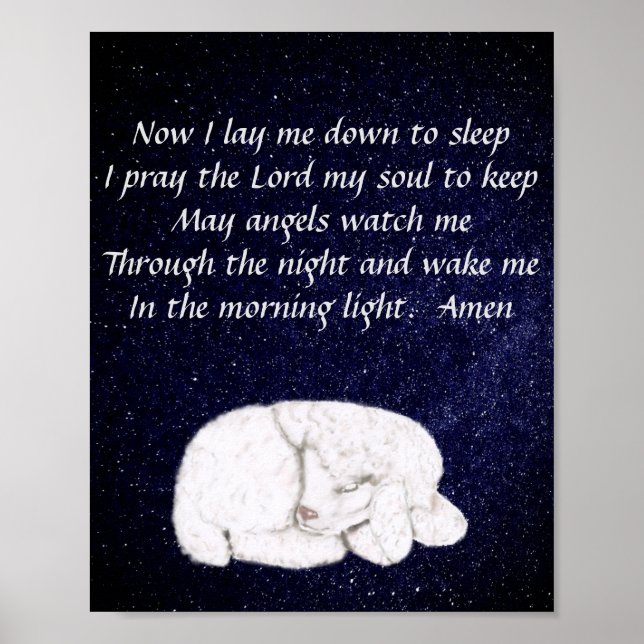 Söt sömnlampa - nu ljugit jag Prayer Poster (Framsidan)