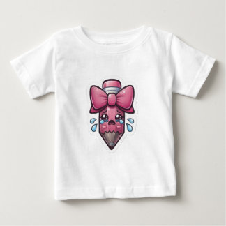 Söt sorglig penna med rosa rosett utskuren dekal - t shirt